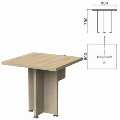 Стол приставной Приоритет 800х800х750 мм, кронберг