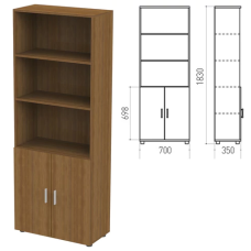 Шкаф полузакрытый Канц, 700х350х1830 мм, цвет орех пирамидальный