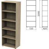 Шкаф (стеллаж) Приоритет, 720х420х2000 мм, 4 полки, кронберг, К-934, К-934 кронберг