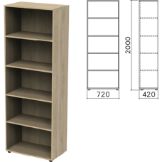 Шкаф (стеллаж) Приоритет, 720х420х2000 мм, 4 полки, кронберг, К-934, К-934 кронберг