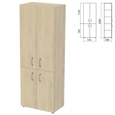 Шкаф закрытый Приоритет 720х438х2000 мм, 4 полки, кронберг