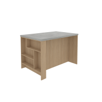 Остров 1200 с полкой и столешницей, Женева, Серый Каспий