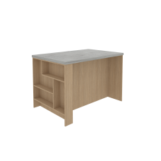 Остров 1200 с полкой и столешницей, Женева, Серый Каспий